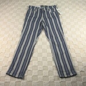 For All Mankind Striped Jeans Women's Size 25 Blue White Wide Leg Pants NWT‎